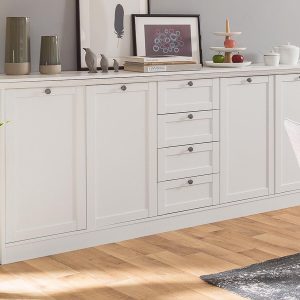 Dressoir LANDO 4 deuren 4 lades wit