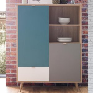 Dressoir CURACAO 2 deuren 1 lade sonoma eik/tricolore