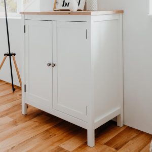 Commode BERGAMOTE 2 deuren wit/artisan eik