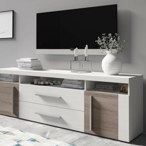 TV-meubel ROBB 2 deuren 2 lades andersen pijnboom/sonoma truffel met legplank