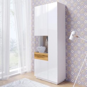 Vitrine SILAC 2 deuren (links) wit/wotan eik zonder verlichting