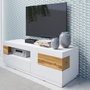 TV-meubel SILAC 1 klapdeur 2 lades beton/wotan eik
