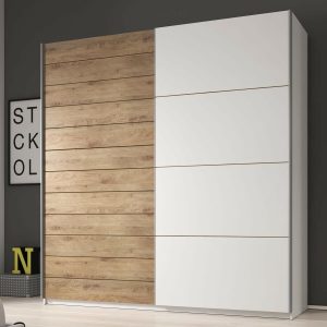 Kast GALACTIC 2 deuren 200 cm wit/eik beaufort