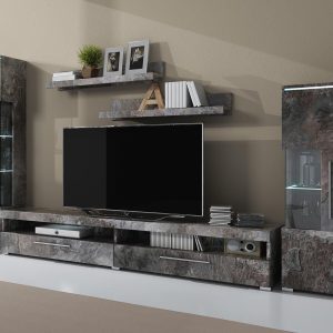 TV-meubelset INDIRA 01 4 deuren kleurrijke leisteen zonder led