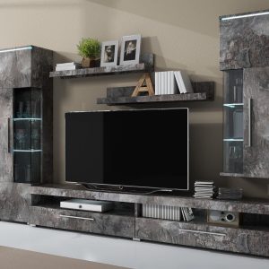 TV-meubelset INDIRA 02 4 deuren kleurrijke leisteen zonder led