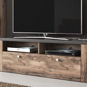 TV-meubel LARZAC 1 klapdeur walnoot satijn/touchwood