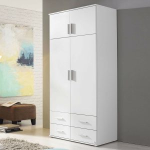 Kast KEMMEL 4 deuren en 4 lades wit zonder spiegel