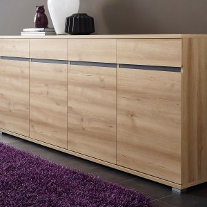 Dressoir LIVINGSTONE 4 deuren 4 lades noble eik