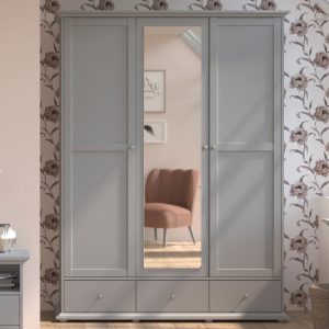 Kast MARGARET 3 deuren 3 lades grijs