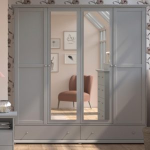 Kast MARGARET 4 deuren 2 lades grijs