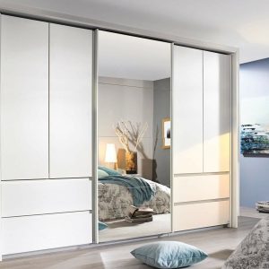 Kast WESTENDE 5 deuren 4 lades wit zonder verlichting