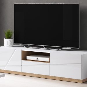 TV-meubel FUTURO 2 deuren mat wit/hoogglans wit