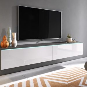 TV-meubel DUBAI 2 klapdeuren 180 cm matera/hoogglans wit zonder verlichting