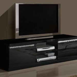 Tv-meubel REBECCA 2 deuren hoogglans zwart