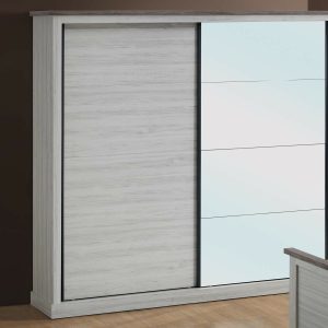Kast ELANO 2 schuifdeuren lichte eik/sonoma met spiegel