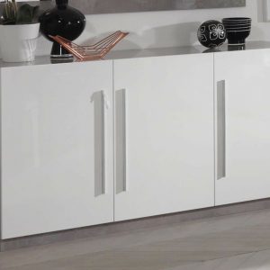 Dressoir GRENADE 3 deuren hoogglans marmer/hoogglans wit