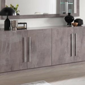 Dressoir GRENADE 4 deuren hoogglans marmer
