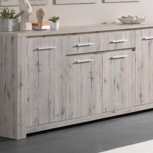 Dressoir WARRIOR 4 deuren 1 lade grijze eik