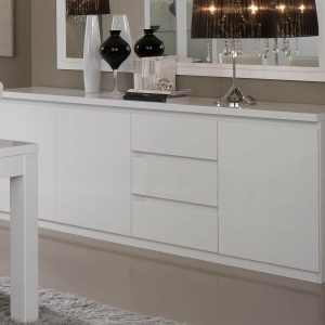 Dressoir ROMEO 3 deuren en 3 lades hoogglans wit