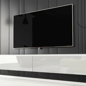 TV-meubel DUBAI 2 klapdeuren 180 cm wit/hoogglans wit met verlichting