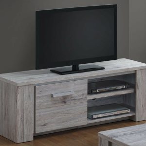 Tv-meubel ELIA 1 deur 2 open opbergvakken rustiek eik