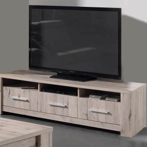 TV-meubel WARRIOR 3 lades grijze eik