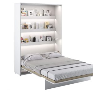 Opklapbed CONCEPTION PRO 120x200 cm mat wit (verticaal) zonder kasten met matras