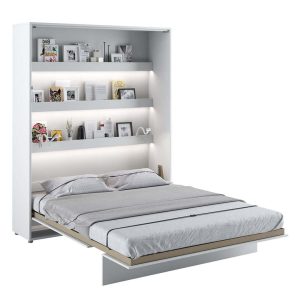 Opklapbed CONCEPTION PRO 120x200 cm wit/hoogglans wit (verticaal) zonder kasten met matras