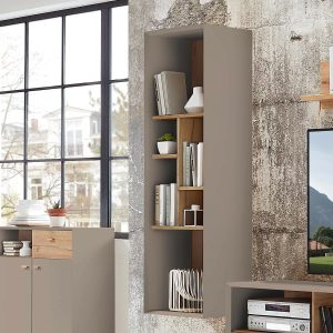 Muurkast CALCUTTA 6 vakken steengrijs/eiken navarra