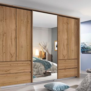 Kast WESTENDE 5 deuren 4 lades wotan eik zonder verlichting