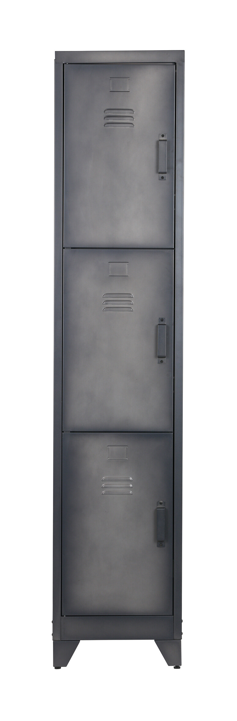 WOOOD Locker 'Cas' metaal met 3 deuren, kleur zwart